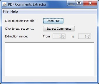 Picture of the PDF Comments Extractor interface.