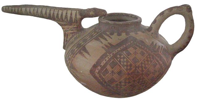 Pottery vessel, Tepe sialk (Kashan) 1st mil BC, Natl Mus of Iran. Creative Commons, wikimedia, by Fabienkhan.